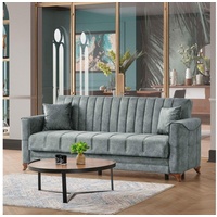 gowoll 3-Sitzer Sofa mit Schlaffunktion und Stauraum Schlafsessel Gästebett grau