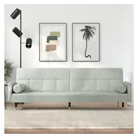 VidaXL Schlafsofa mit Kissen Hellgrau Samt