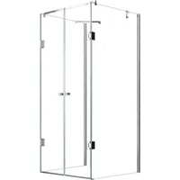 Glaszentrum Hagen Ares Eckdusche mit Drehtür 80 x 80 cm silber transparent inkl. Duschtasse