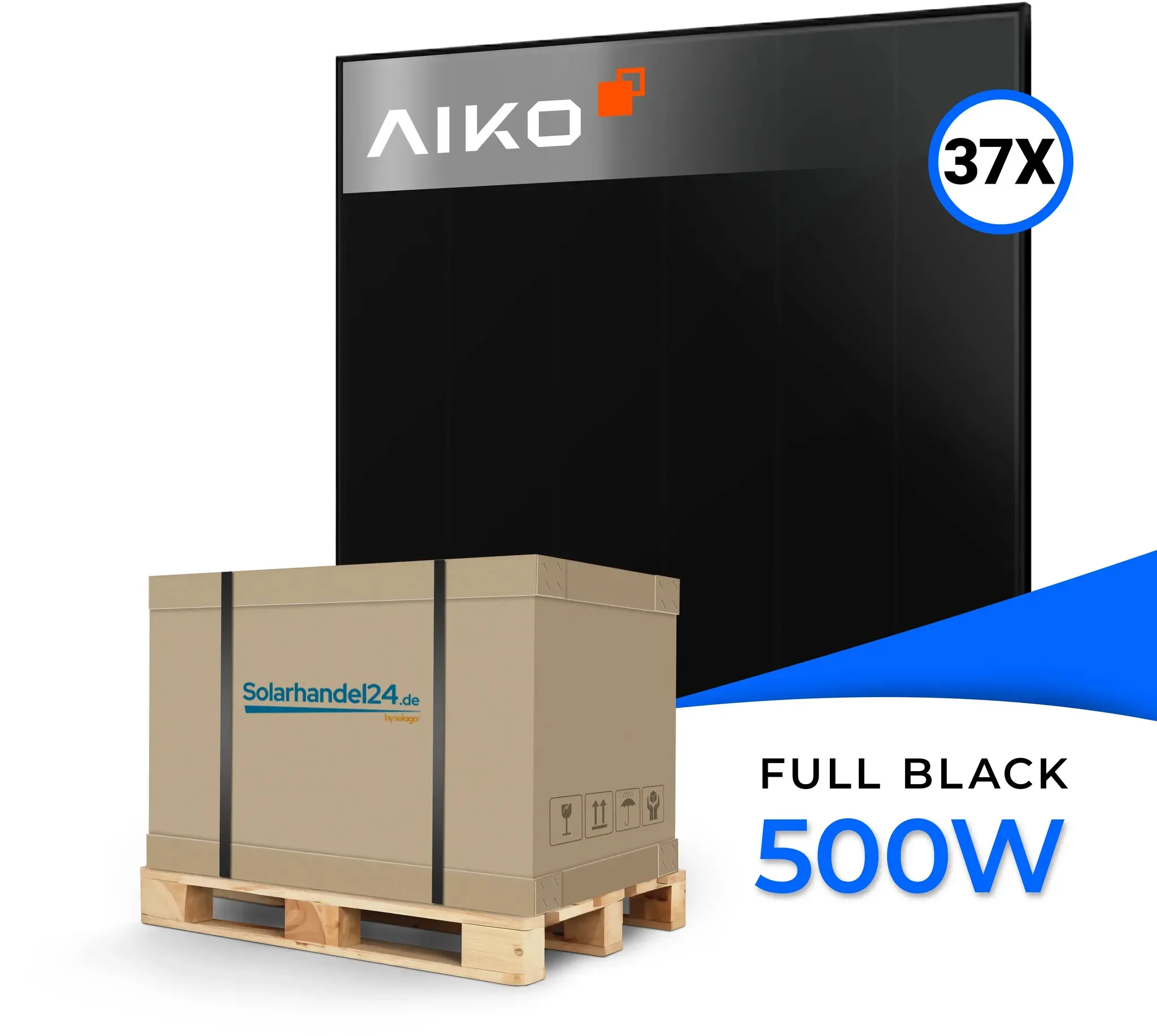 AIKO Solar 500W Dual Glass Full Black Modul A500-MAH60Db NEOSTAR 2S+ Palette (37 Stk.) - 37 Stück Palette
