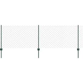 vidaXL Kettengliedzaun-Set 25 x 0,8 m Grün/Stahl