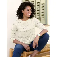 Classic Basics 3/4-Arm-Pullover Ecru / Marine 46