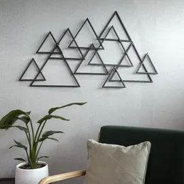 Art for the home Wandbild ART FOR THE HOME "Modern Geo", schwarz (farbe bild(er): schwarz), B:111cm H:64cm T:3cm Ø:3cm, Metall, Bilder, ration Metal Kunst Luxus Modern Dreiecke 1.11m x 64 cm