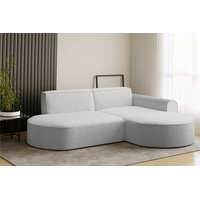 Fun Möbel Ecksofa Designersofa BONDY in Stoff Ascot Grau