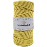 Baumwollkordel 3mm 100m, 46 Farben, Häkelkordel, Geflochten Baumwollkordel 3mm, Makramee Kordel, Makramee Garn, Premium Garn, Makramee Seil (Zitrone)