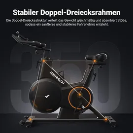 Merach - Heimtrainer Fahrrad, magnetisches Fitnessbike mit APP für Zuhause, Bis 158kg leise,