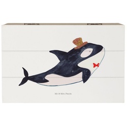 Mr. & Mrs. Panda Dekokiste Orca Zylinder – Weiß – Geschenk, Schatulle, Schatzkiste, Holzkiste, A (1 St) weiß Ø 0 cm x 19 cm x 10 cm