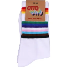 Capelli New York Pride-Socken 2 Paare Bunt/Weiß 41-45
