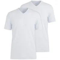Olymp Herren T-Shirts, V-Neck, 2er Pack - Bodywear, Modern Fit, Baumwolle Weiß 4XL