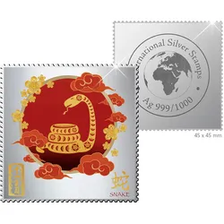 International Silver Stamps - Chinesische Tierkreiszeichen - Schlange