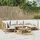 vidaXL Garten-Lounge-Set 7-tlg. mit hellgrauen Kissen Bambus braun