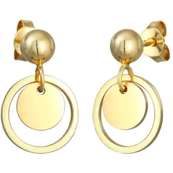 Elli Kreis Rund Plättchen Geo Trend 925 Silber goldfarben Damen 