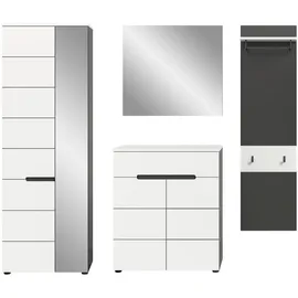 VCM Canu Garderobenschrank 220x190x37 Basalt grau/Weiß
