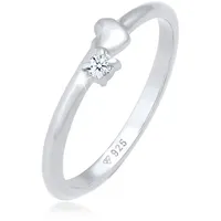 Elli DIAMONDS Diamant (0.03 ct.) Herz Symbol 925 Sterling Silber Ringe Damen