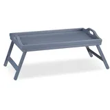 Relaxdays Betttablett grau 60,5 x 30,0 cm