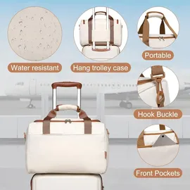 luxuskollektion Handgepäck-Koffer Trolley Set 2-teilig, Cremeweiß, Ryanair Reisetasche