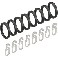 Gardinenring, Liedeco, Gardinenstangen, (Set, 8-St., mit Faltenlegehaken), für Gardinenstangen Ø 16 mm schwarz