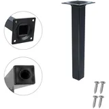 MS Beschläge Metall-Möbelbein 250mm) Couchfuss Schwarz Eckig Möbelfuss Tischstütze 25 x 25mm