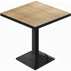 BPY | Bistro Tisch | 80 x 80 x 78,5 cm | Quadratisch | Schwarzer Rand | Eiche / Schwarz