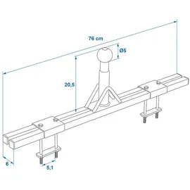 PRO PLUS Deichselträger Wohnwagen 50kg Deichsel (niedriges Modell) – Deichseladapter Grundträger