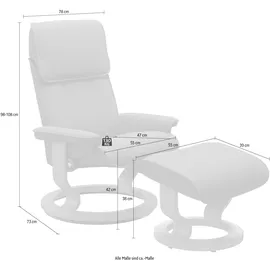 Stressless Stressless® Relaxsessel »Admiral«, (Set, Relaxsessel inkl. Hocker), mit Classic Base, Größe M & L, Gestell Schwarz beige