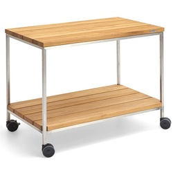 Servierwagen Nicola - 95 x 54 cm, Teak recycelt, Edelstahl