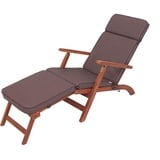 PillowPrim Liegenauflage, Auflage Gartenliege (Braun) 178 x 47 cm, 5 cm dick, Auflagen für Deckchair, Bequeme Polsterauflage für Sonnenliege, Liegestuhl