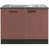 OPTIFIT Nizza407 Spülenschrank-Set  cm Rostrot