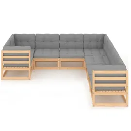 vidaXL Garten-Lounge-Set 8-tlg. Kiefer grau
