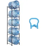 Vevor Wasserkrughalter 5 Ebenen, 5-Gallonen-Wasserflaschenhalter, einreihiges Wasserflaschenregal für 5 Flaschen, Wasserkrugregal für Küche, Büro, Wohnzimmer, schwarz