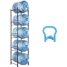 Vevor Wasserkrughalter 5 Ebenen, 5-Gallonen-Wasserflaschenhalter, einreihiges Wasserflaschenregal für 5 Flaschen, Wasserkrugregal für Küche, Büro, Wohnzimmer, schwarz