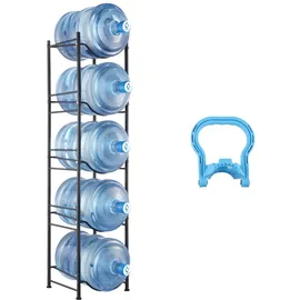 Vevor Wasserkrughalter 5 Ebenen, 5-Gallonen-Wasserflaschenhalter, einreihiges Wasserflaschenregal für 5 Flaschen, Wasserkrugregal für Küche, Büro, Wohnzimmer, schwarz