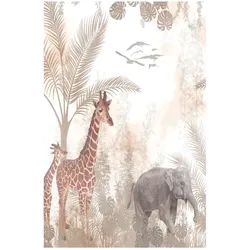 Bild mit Rahmen LÜTTENHÜTT "oder Poster, Tiere im Dschungel", bunt (farbe bild(er): bunt), B:50cm H:70cm T:0,2cm, Papier, Bilder, HD Premium Druck