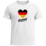 MoonWorks Print-Shirt Herren T-Shirt Deutschland Fußball WM-Shirt 2026 Fanshirt Trikot mit Print weiß S