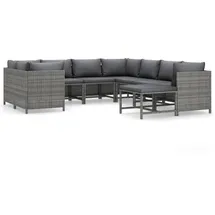 vidaXL Garten-Lounge-Set 9-tlg. grau