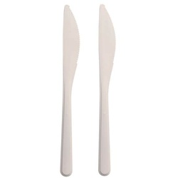 Papstar 50er-Pack Mehrweg-Messer 18,5 cm weiß weiß