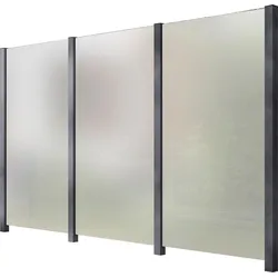 Zaun STAKET PRO, grau, Pfosten: 4 St., Aluminium, Glas, Zaunelemente, Glaszaun, Gesamtlänge: 3,284 m, 4 Pfosten
