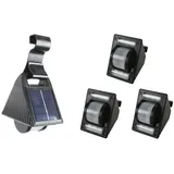 Buri 3er-Set Solar Dachrinnenleuchten Solarlampen Zaunleuchte Aussenlampe Gartenlicht - Schwarz