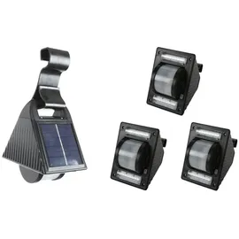 Buri 3er-Set Solar Dachrinnenleuchten Solarlampen Zaunleuchte Aussenlampe Gartenlicht - Schwarz