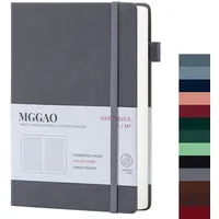 MGGAO A5 liniertes Tagebuch, 100 g/m2, liniertes dickes Papier mit 188 nummerierten Seiten, Premium-Leder-Hardcover-Notizbuch für persönliches Schreiben, Studium, Büro, Reiseaufzeichnung