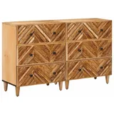 Stauraumschränke 2 pcs Braun 60 x 33,5 x 75 cm Massivholz Mango - Braun