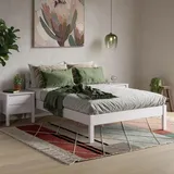 ESTADESIGN Set aus Massivholz Bett und Lattenrost – FSC-zertifiziertes Birkenholz, Stabil, Langlebig und Einfach zu Montieren, Skandinavisches Design für Moderne Schlafzimmer (Halbrose, 140x200 cm)