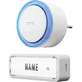 m-e modern-electronics 41150 Funkklingel Komplett-Set mit Namensschild