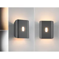 MeineWunschleuchte 2er Set LED Außenwandleuchten Fassadenbeleuchtung Außenlampen Hauswand Anthrazit
