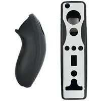 OSTENT Weiche Silikonhülle für Nintendo Wii Remote Nunchuk Controller - Farben Schwarz