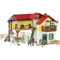 Schleich Farm World 42407 Bauernhaus mit Stall und Tieren