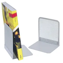 Wedo 651254 Buchstützen Office (2er Set, Drahtmetall) silber