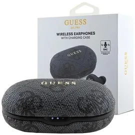 GUESS 4G Metal Logo - TWS ENC Bluetooth-Kopfhörer + Ladetasche (schwarz) - Schwarz