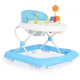 Moni Lauflernwagen, Eko höhenverstellbar gepolsteter Sitz und Spielcenter blau