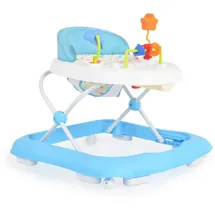 Moni Lauflernwagen, Eko höhenverstellbar gepolsteter Sitz und Spielcenter blau